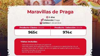 OFERTA MARAVILLAS DE PRAGA DESDE ZARAGOZA PUENTE DE DICIEMBRE.