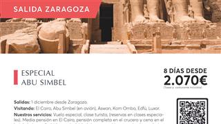 OFERTA EGIPTO ESPECIAL ABU SIMBEL DESDE ZARAGOZA DICIEMBRE 2024